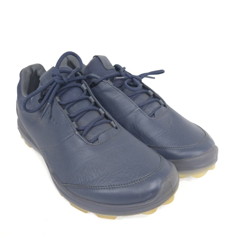 ECCO GOLF Men's LEATHER Golf Shoes US 11 - 11.5 HYDROMAX Navy BIOM HYBRID 3
